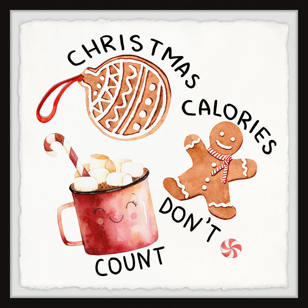 "Don't Count Calories" Framed Painting Print, 32x32