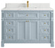 Paris 48" Single Sink Bathroom Vanity, Blue Heather 1.5" Calacatta Laza