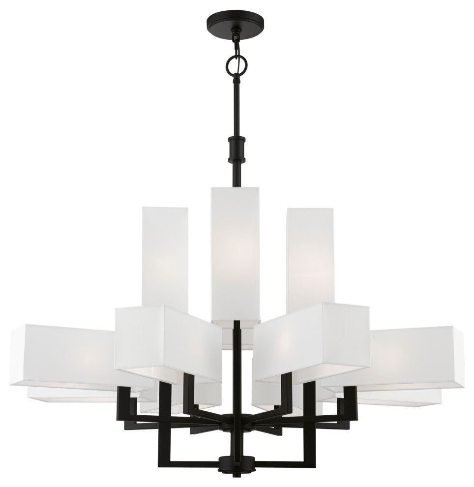 Rubix 12 Light Black Extra Large Foyer Chandelier