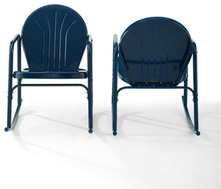 Griffith 2-Piece Outdoor Rocking Chair Set, Navy Gloss