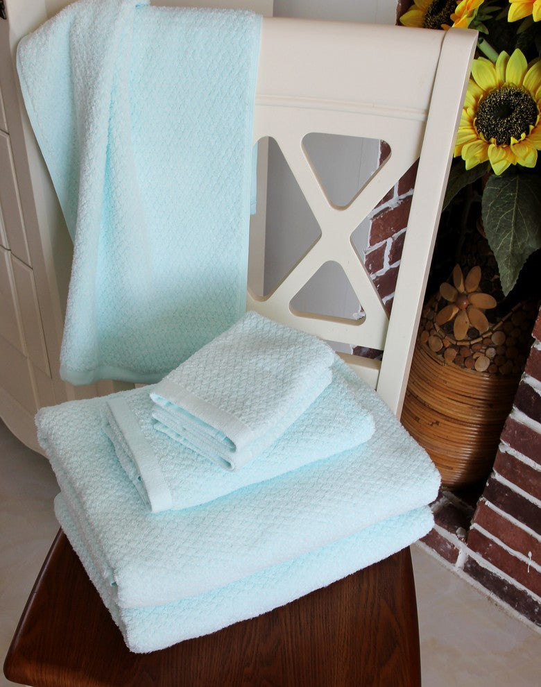 Everplush Diamond Jacquard Bath Sheet Towel Set, 6 Pieces, Hushed Green