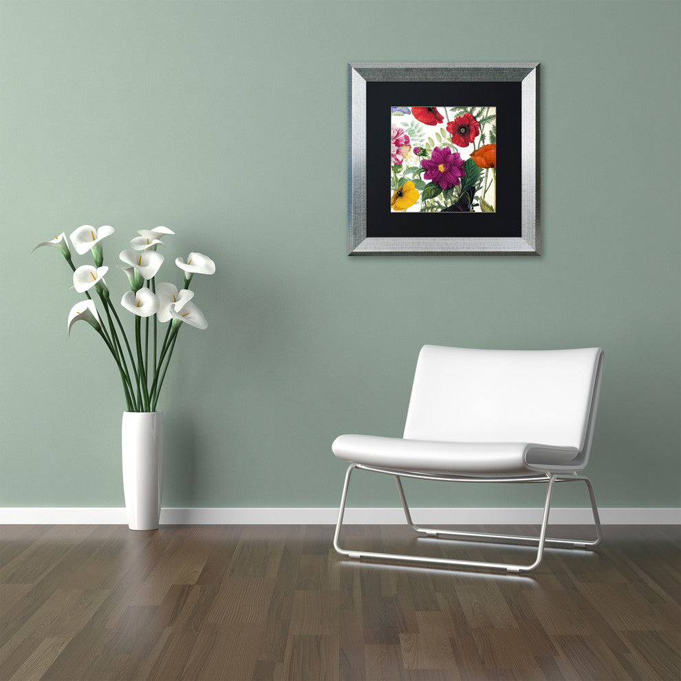 Color Bakery 'Printemps III' Matted Framed Art, Silver Frame, Black Mat, 11x11