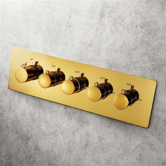 Fontana Dijon Thermostatic Ceiling Mount Rainfall LED Musical Bathroom Shower