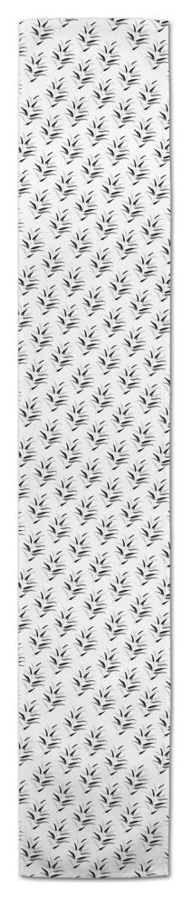 Dark Leaf Pattern 16x90 Cotton Twill Runner