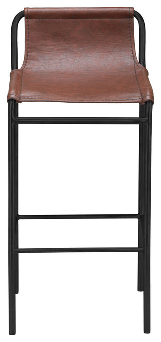 Dax Black Faux Leather Counter Stool, Brown