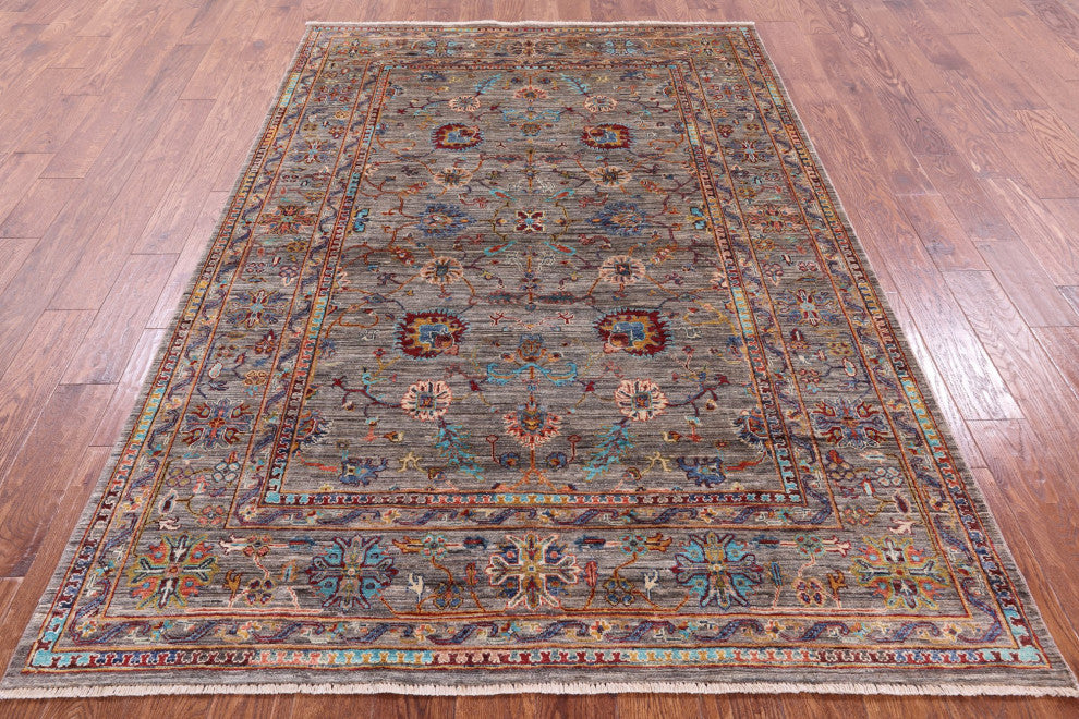 Handmade Persian Tabriz Wool Rug 5' 6" X 8' 3" - Q12213