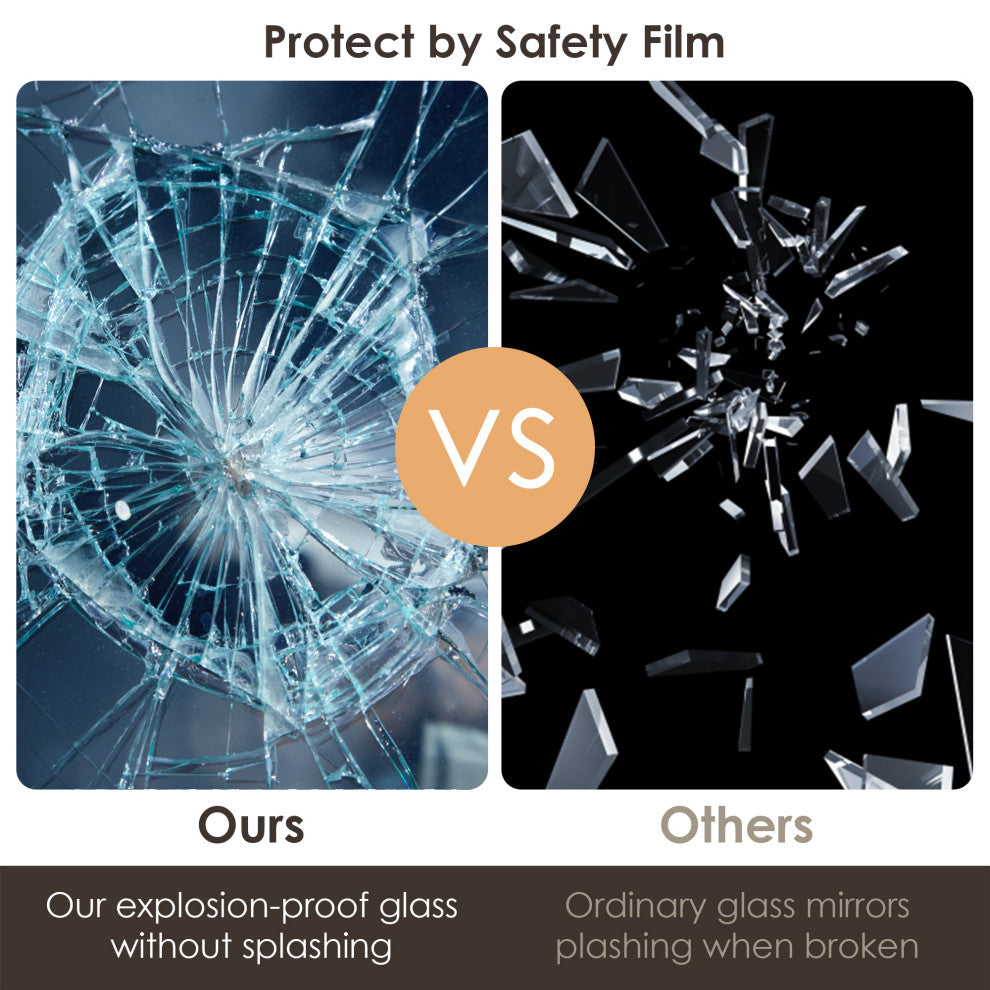 Palme Round Framed Bathroom/Vanity LED Lighted Wall Mirror, Matte Black, 32"