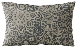 Plutus Blue Gardens Paisley Luxury Throw Pillow, 24"x24"