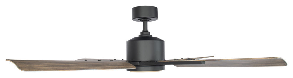 Cervantes 4-Blade Smart Ceiling Fan 56" Matte Black Dark Walnut, 2700K LED Kit