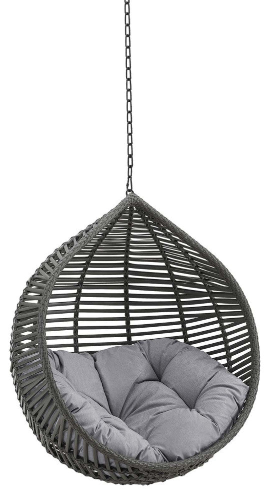 Garner Teardrop Outdoor Patio Swing Chair Without Stand - Gray Gray