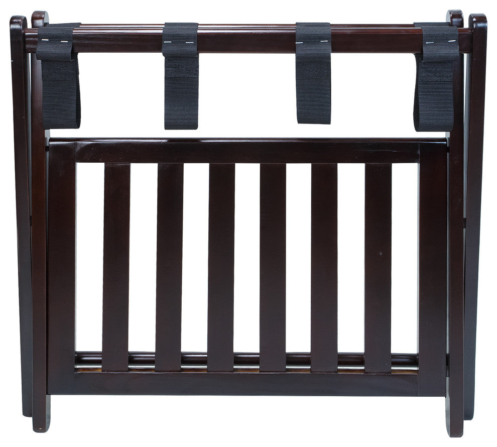 Luggage Rack With Shelf, Espresso