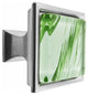 Hand Brushed Random Green Strokes Crystal Glass Brushed Nickel Classic Knob
