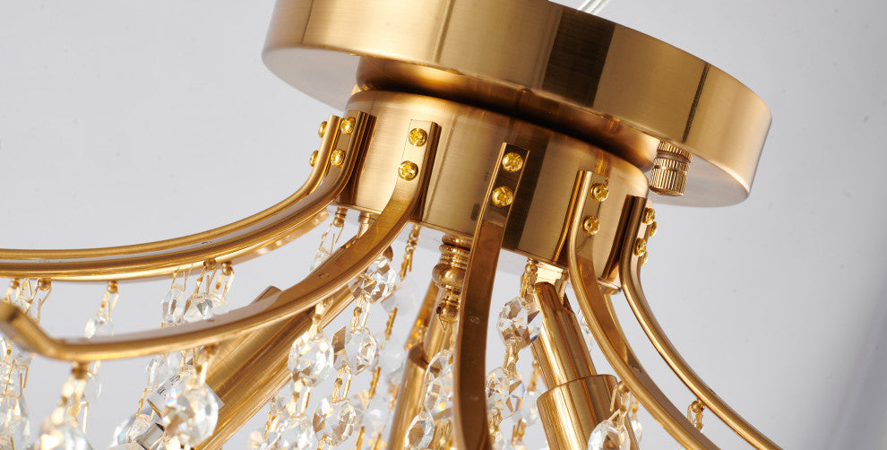 Bethel International BET02FM16BR 3-Light Semi Flush Mount, Stain Brass