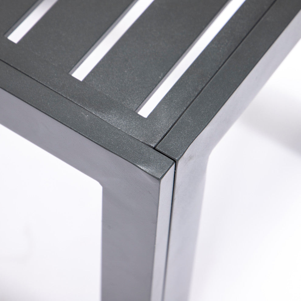 LeisureMod Chelsea Aluminum Weather Resistant Patio Side Table, Black