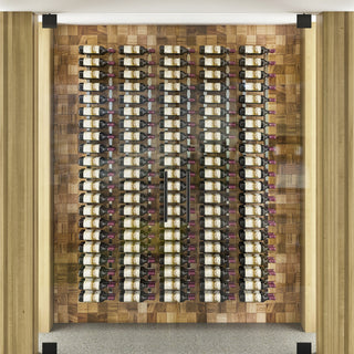 W Series Wine Rack 7, Wall Mounted Metal Bottle Storage, Matte Black, 42 Bottles, Double Deep