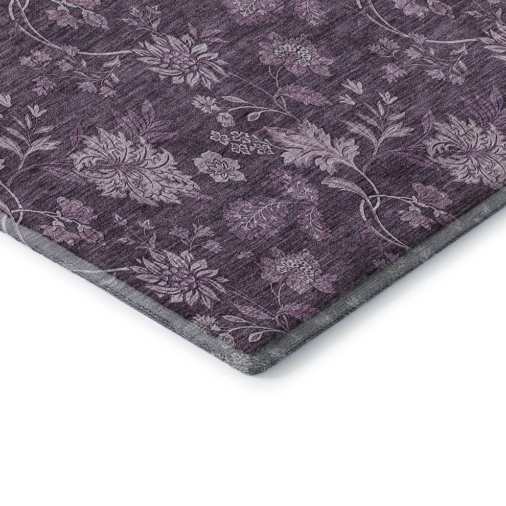 Premium Machine Washable Mayfield AMF680 Plum 3'' x 5'' Rug