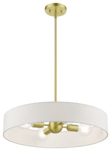 Venlo 4 Light Satin Brass With Shiny White Accents Medium Drum Pendant