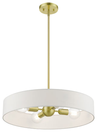 Venlo 4 Light Satin Brass With Shiny White Accents Medium Drum Pendant