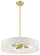 Venlo 4 Light Satin Brass With Shiny White Accents Medium Drum Pendant