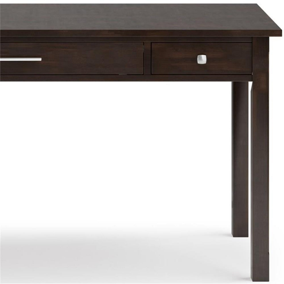 Simpli Home Avalon 60" Contemporary Solid Wood Computer Desk in Tobacco Brown