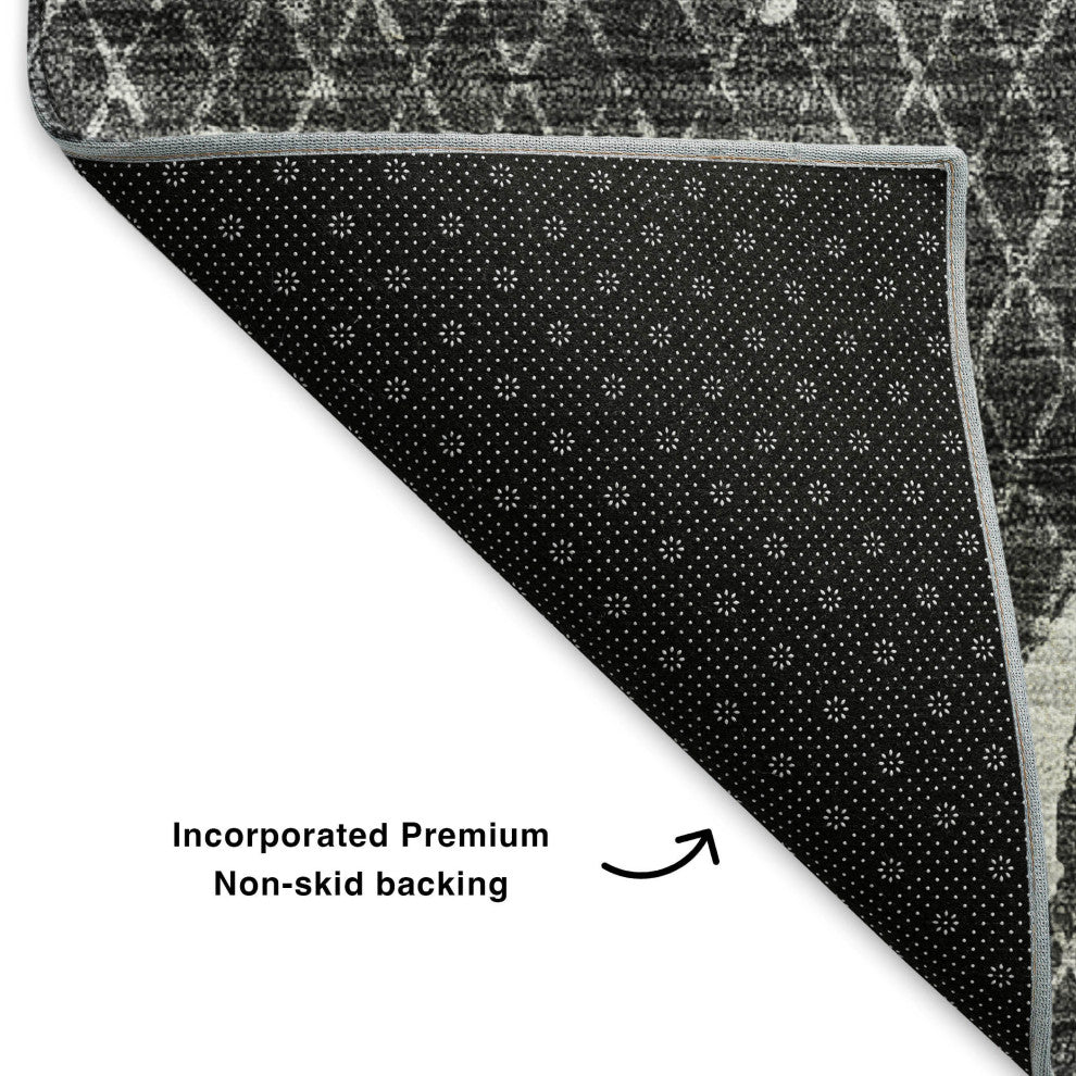 Premium Machine Washable Mayfield AMF628 Charcoal 2'6" x 3'10" Rug