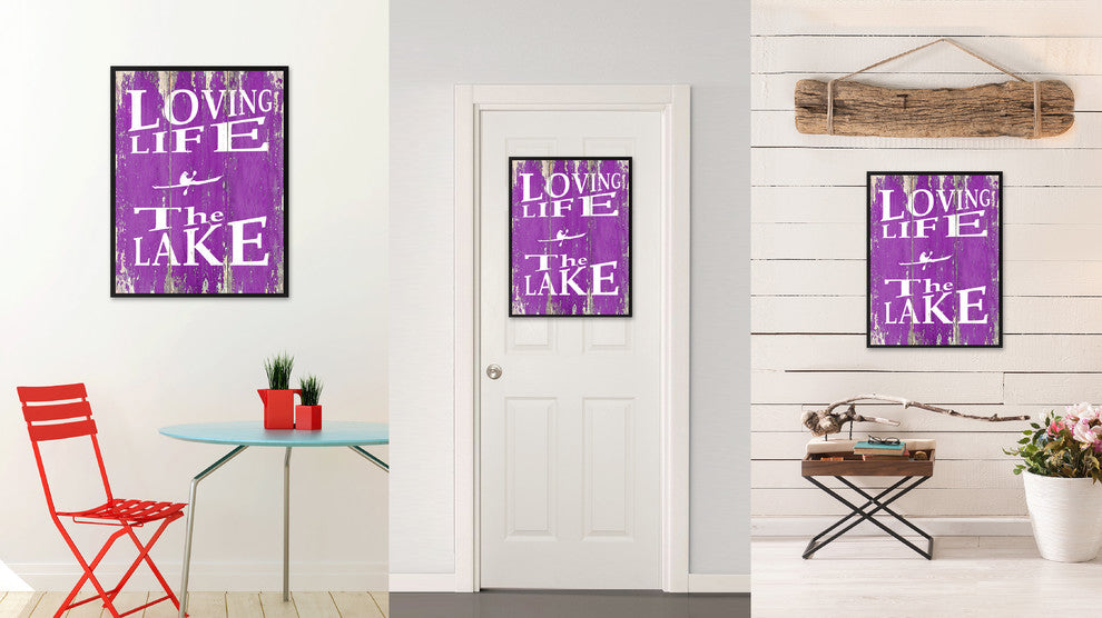Loving Life The Lake Inspirational, Canvas, Picture Frame, 28"X37"