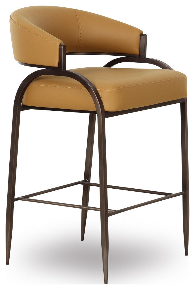 Tatum Tan Vegan Leather Counter Stool