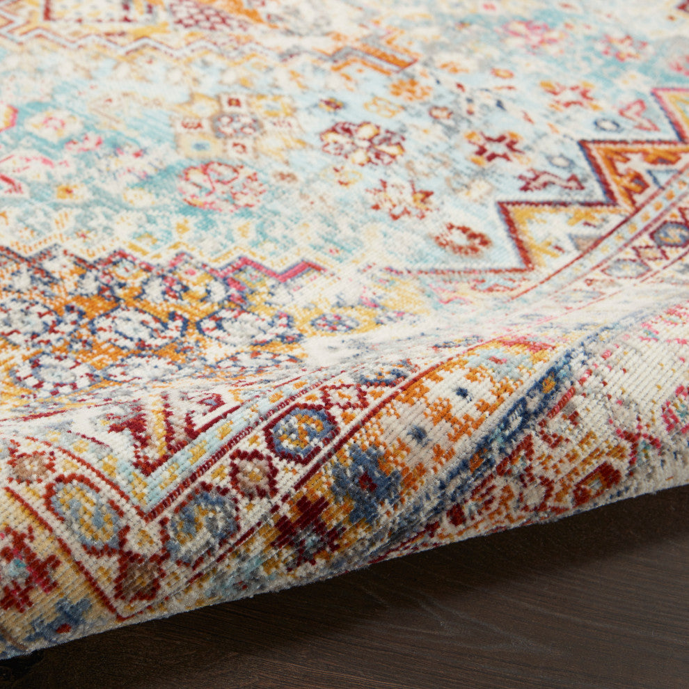 Nourison Vintage Kashan 6' x Round Multicolor Vintage Indoor Area Rug