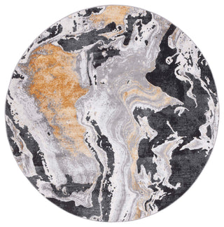 Safavieh Amelia Collection, ALA277 Rug, Charcoal/Gold, 6'7" Round