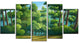 "Green Jungle With Dense Trees" Landscape Wall Art Print, 5 Panels, 60"x32"