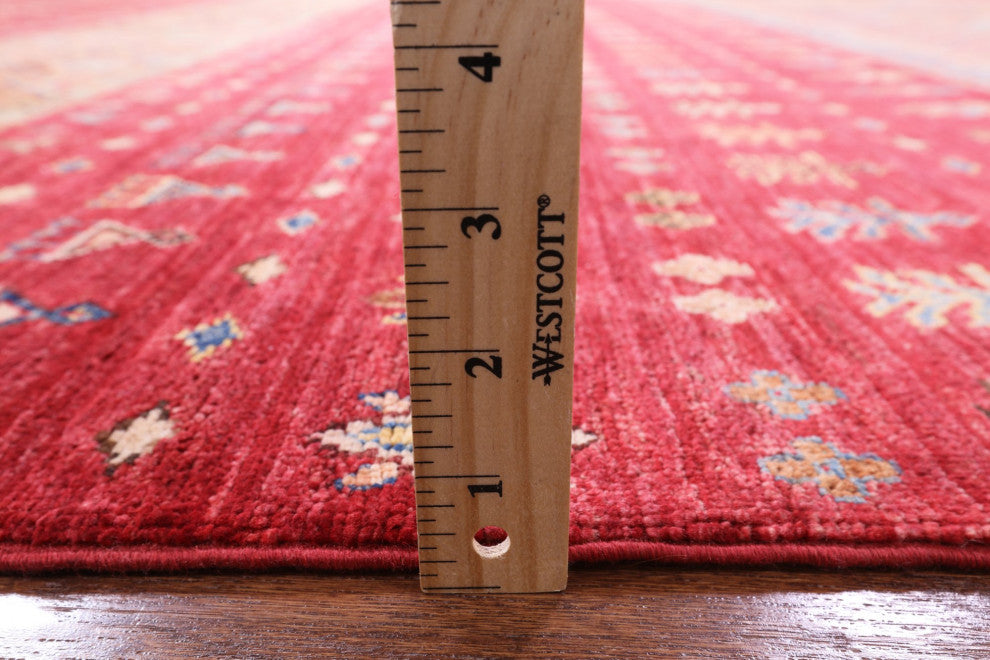 8' 2" X 11' 6" Khorjin Super Kazak Hand-Knotted Rug Q5233