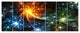 Colorful Fireworks with Stars, Abstract Canvas Art Print, 83"x32", 7 Panels