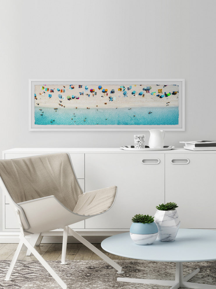 "Summer Beach Day" Framed Painting Print, 30x10
