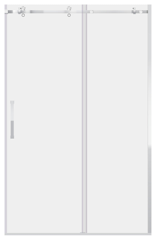Shower Doors, Semi-Frameless, 8mm Clear Tempered Glass, ULTRA-B Collection, Chrome, 56-60"x76