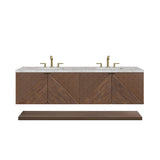 James Martin Marcello Bath Vanity, Chestnut, 72", Victorian Silver, Three-Hole