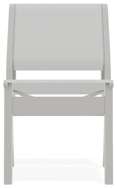 Leeward Sling Stackable Outdoor Dining Chair, White/Snow