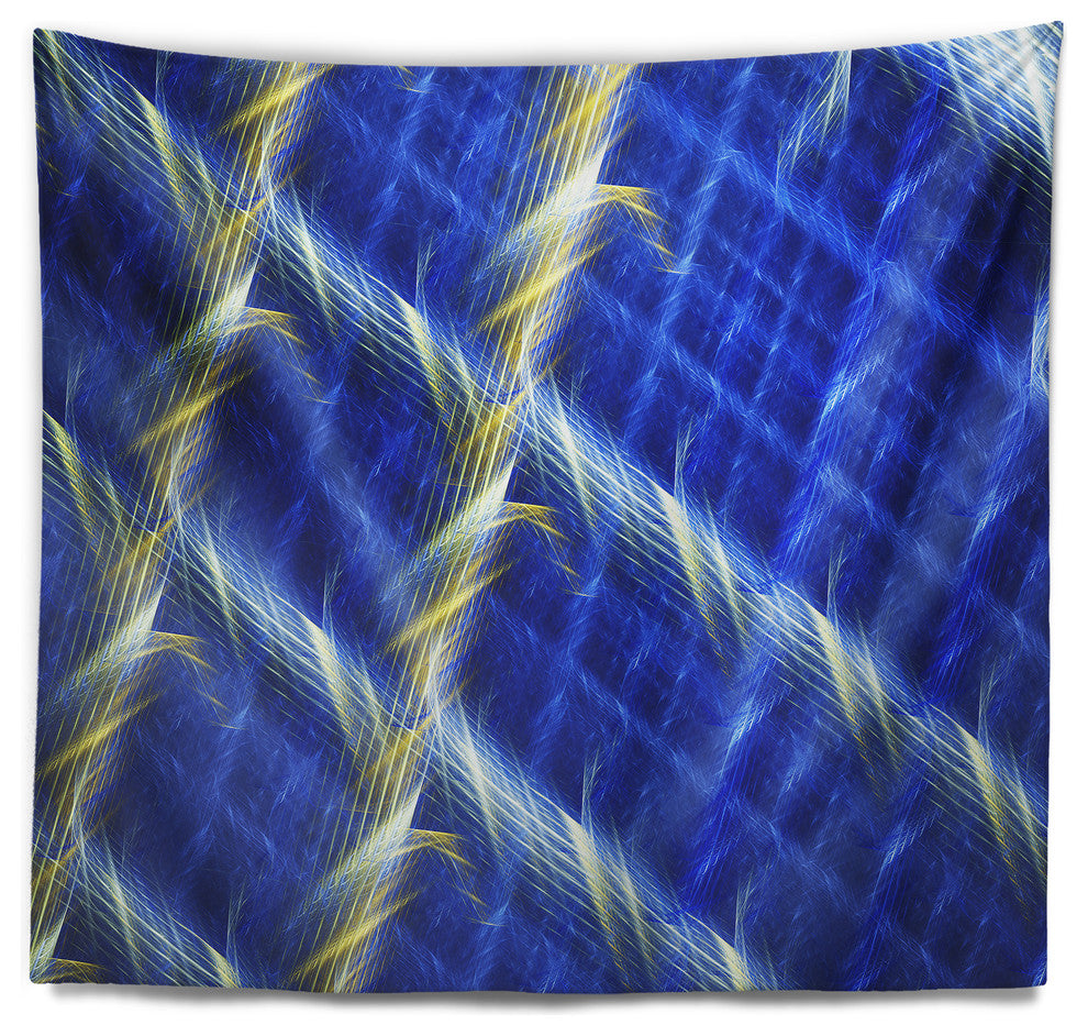 Blue Abstract Metal Grill Abstract Wall Tapestry, 39"x32"