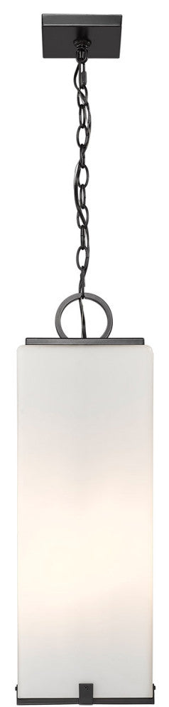 Zlite 593CHB-BK 3-Light Outdoor Chain Mount Ceiling Fixture, White Opal