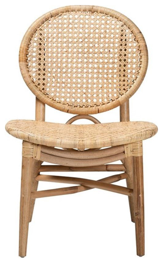 Osaka Modern Bohemian Natural Brown Rattan Dining Chair