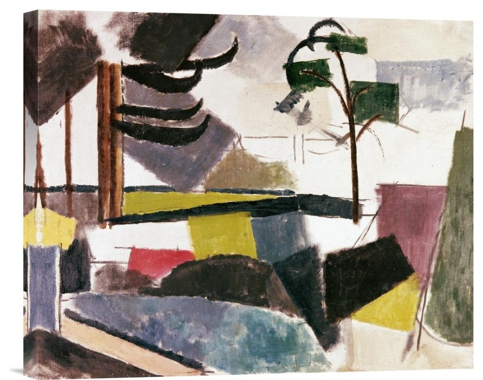 "Unfinished Landscape With Tree Branches" Artwork, 22" x 18"