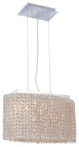 Elegant Moda Dining Room Light, Chrome Finish With Royal Cut Crystal