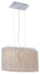 Elegant Moda Dining Room Light, Chrome Finish With Royal Cut Crystal