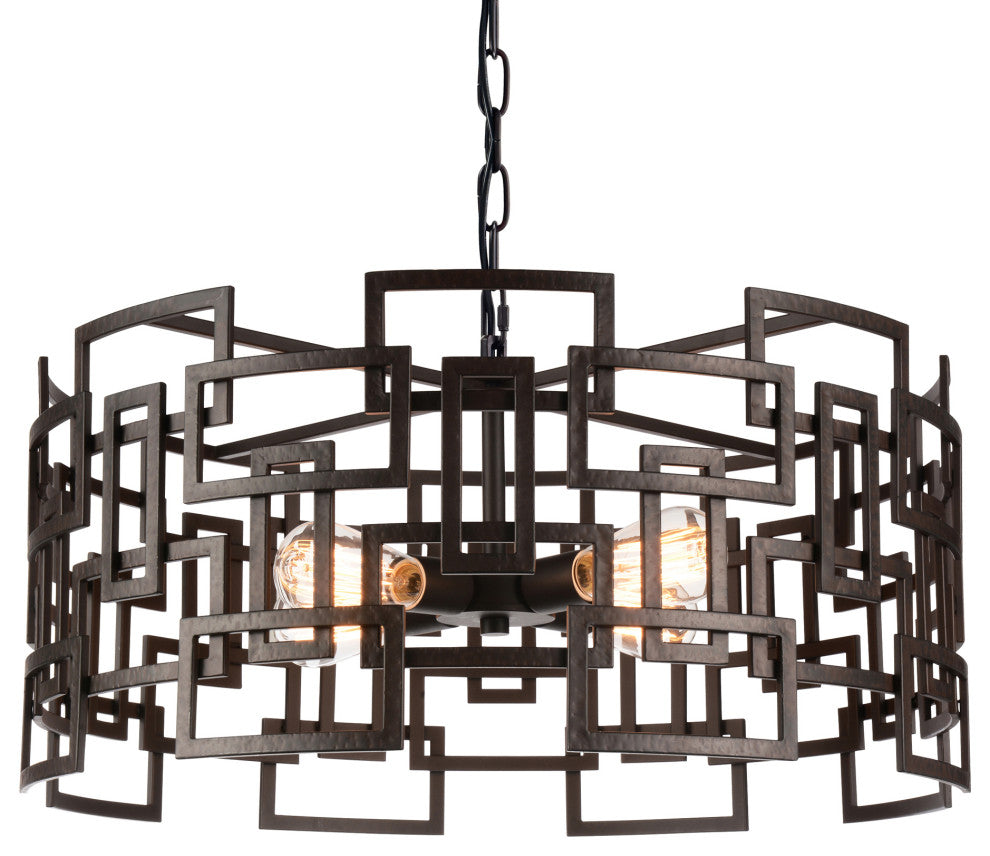 Litani 4 Light Down Chandelier With Brown Finish