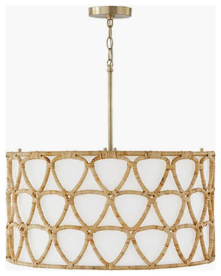 Capital Lighting 347241 Tulum 4 Light 25"W Drum Chandelier - Matte Brass