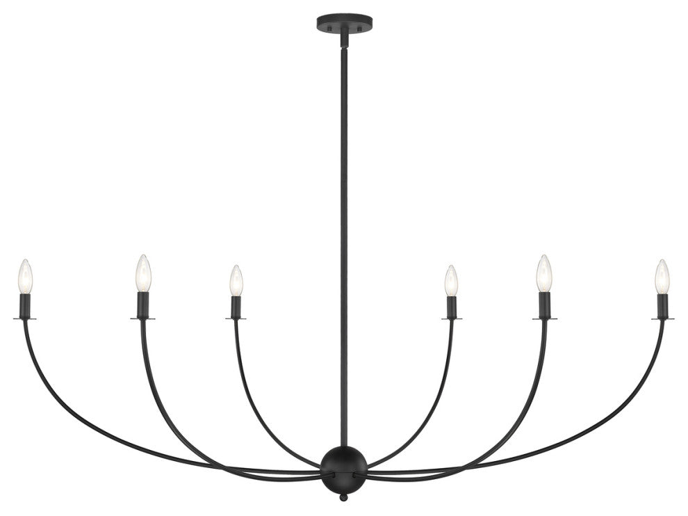 Z-LITE 6-Light Chandelier, Matte Black