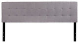 Bedford Tufted Upholstered King Size Headboard in Light Gray Fabric