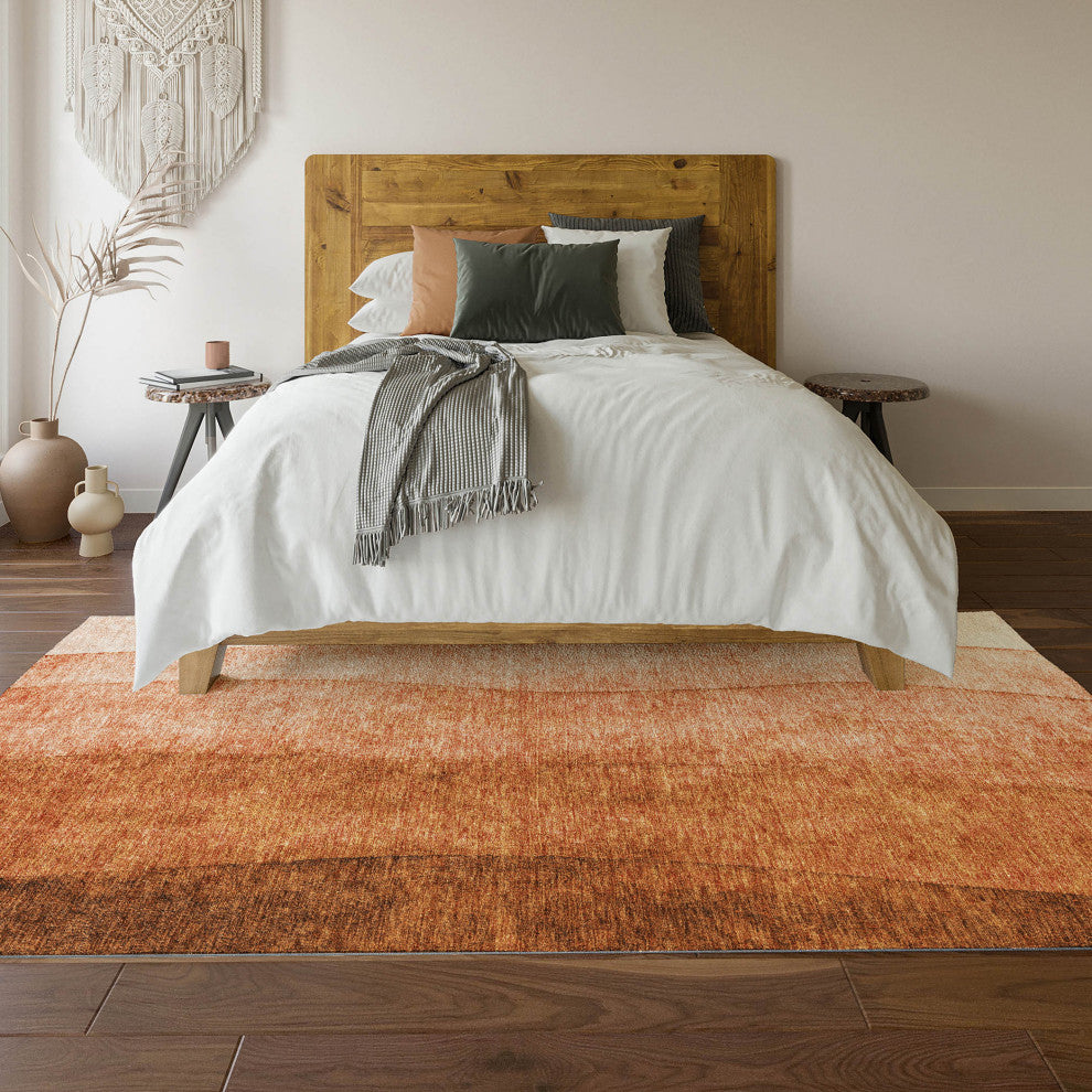 Premium Machine Washable Mayfield AMF625 Paprika 3' x 5' Rug