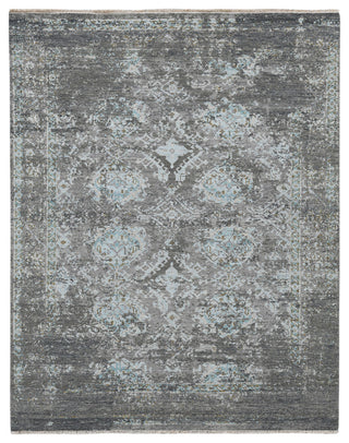 Naomi Teri Silver Knotted Wool Area Rug, 8'x10'
