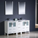 Torino 60" White Modern Double Sink Bathroom Vanity, Faucet FFT9151CH