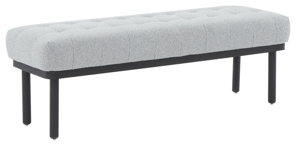 Olivia Grey Boucle Bench